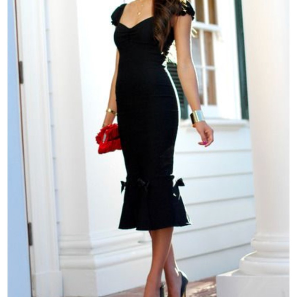 Lolita Girl Retro Black Wiggle Dress